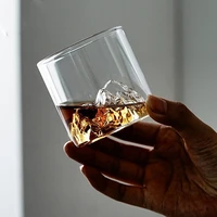 1pc whiskey cup wine beer teacup flat cup glass cups of tea microwave and dishwasher safe creativity shape drinkware