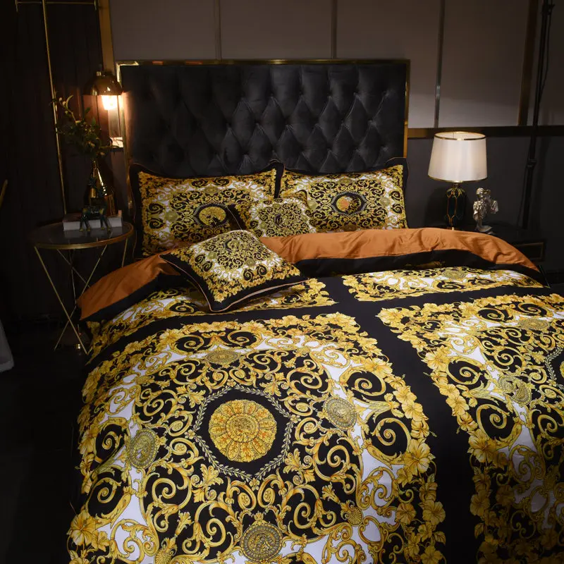 Комплект постельного белья из 4/6 предметов роскошный классический принт