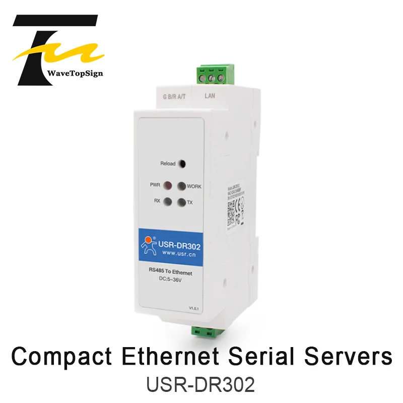USR DR302 Din рейка серийный RS485 в Ethernet TCP IP Серверный модуль преобразователь Modbus RTU