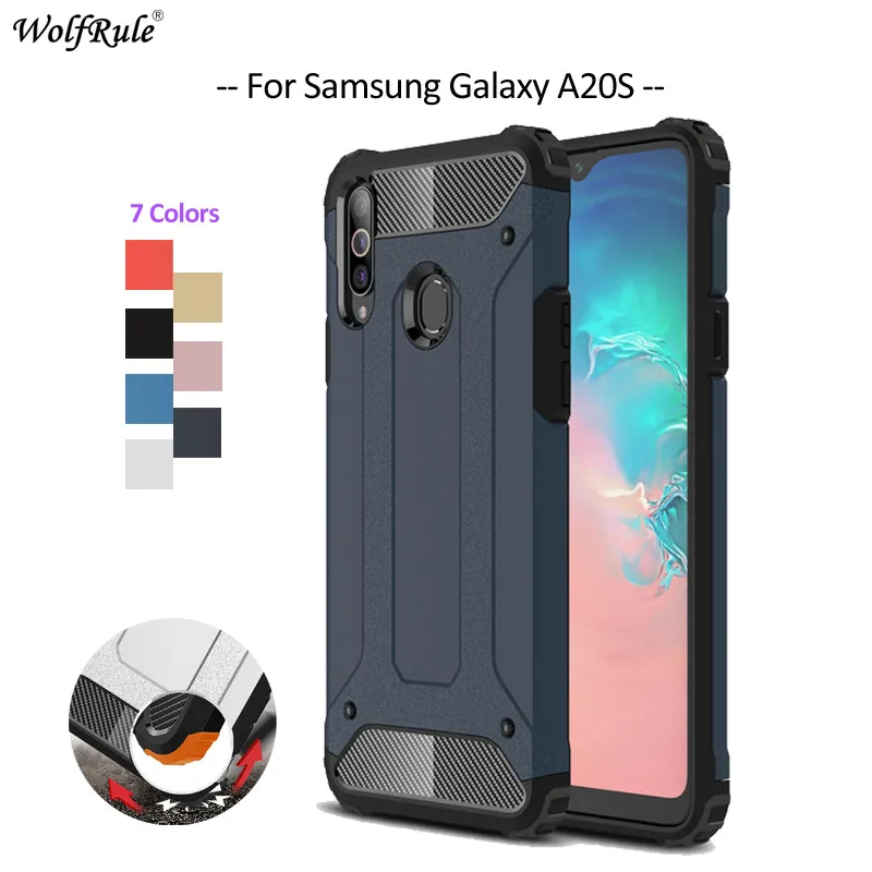 Чехол для Samsung Galaxy A20S чехол из ТПУ и ПК армированный бампер телефона A207 6