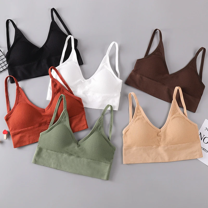 

Cotton No Steel Ring Gathered Sexy Beautiful Back Wrapped Chest Ladies Underwear Thin Cotton Breathable