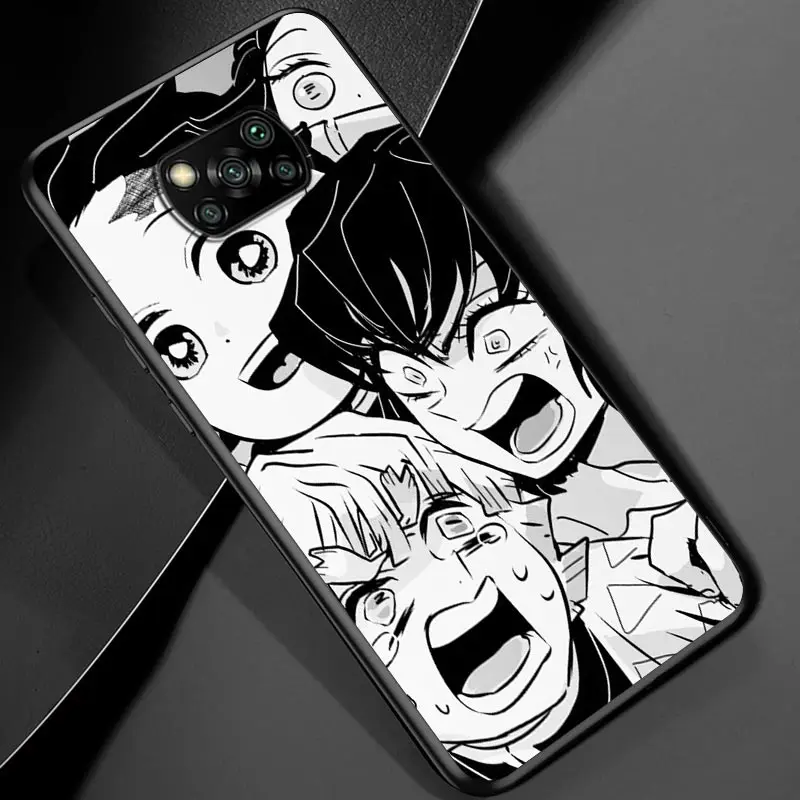 demon slayer anime for xiaomi poco x3 nfc f3 gt m3 m2 x2 f2 pro c3 f1 civi mi play mix 3 a2 a1 6x 5x black phone case free global shipping