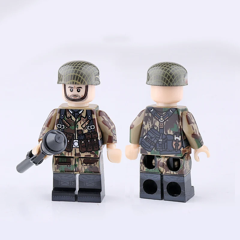 WW2 военная армия солдат фигурки строительные блоки Minifigs армейский солдатский шлем оружие шарф аксессуары Кирпичи игрушки для детей