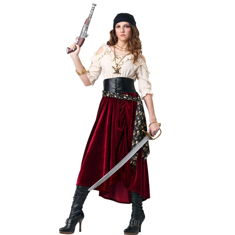 

Halloween Cosplay Apparel Pirate Captain Suit Uniform Stage Suit Festival Adult COS Clothing Suit Christmas Party Gift