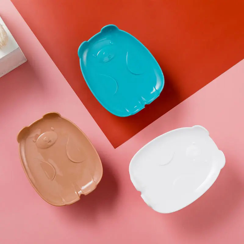 

bear Shape Soap Box Bathroom soap holder Dish Storage Plate Tray Bathroom Soap Holder Case Bathroom Supplies bathroom gadgets b
