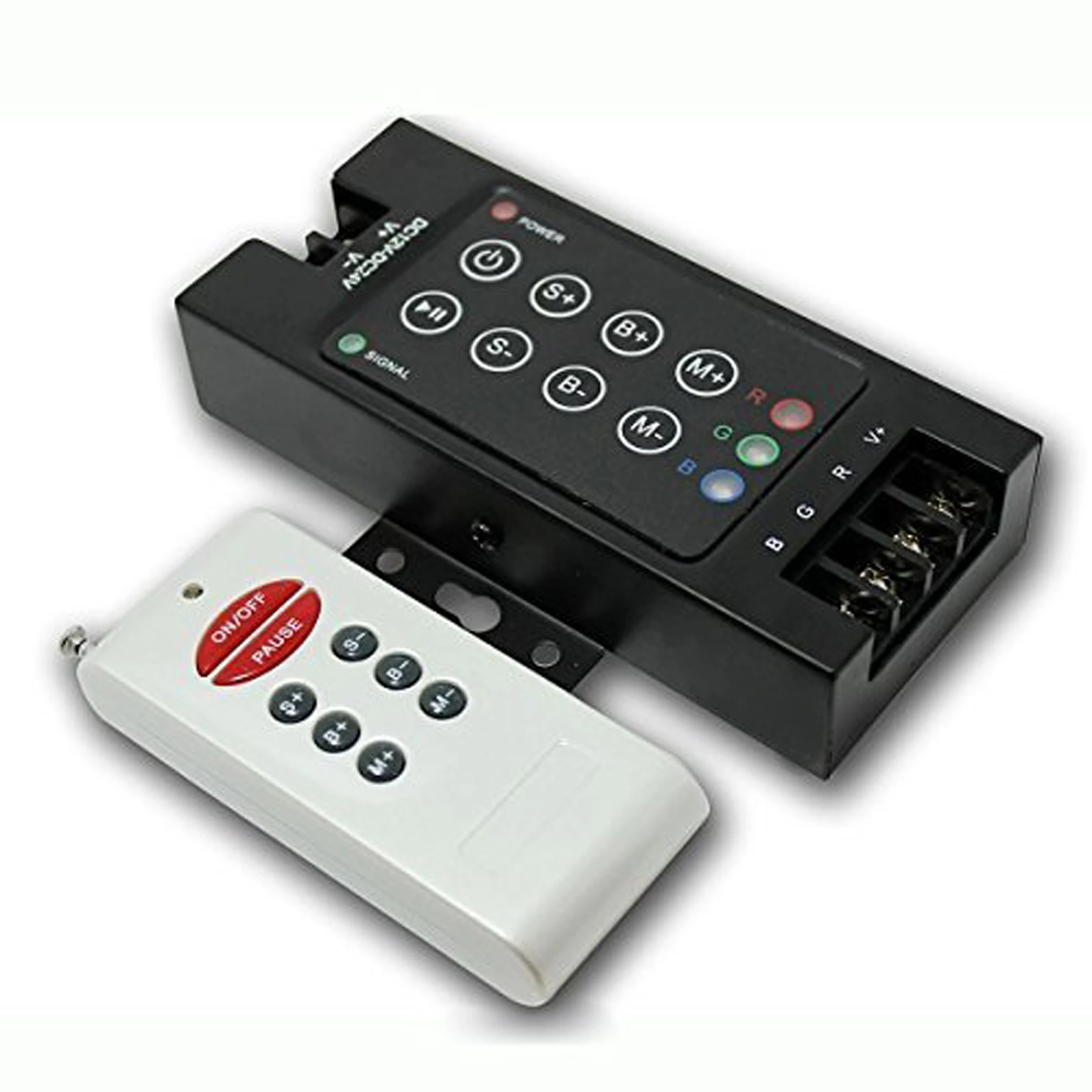 

50 шт. Беспроводной DC 12 В/24 В RGB RF LED контроллер 8 клавиш, 360 Вт 720 Вт, для RGB 5050 3528 Светодиодные полосы света