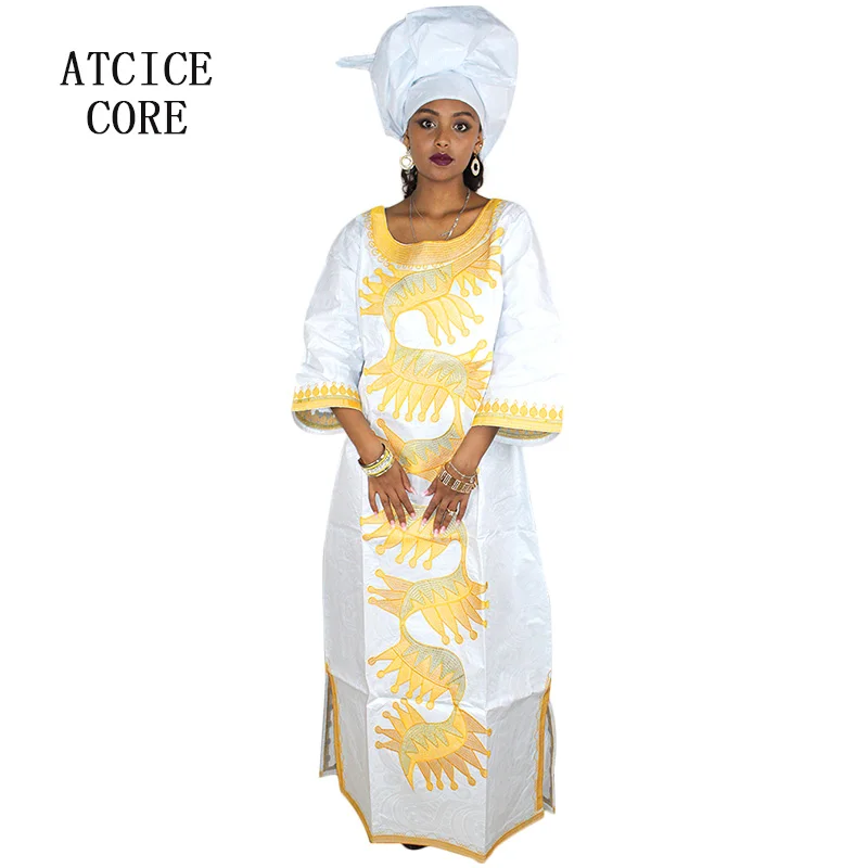 Женское платье с вышивкой в африканском стиле длинное шарфом большие