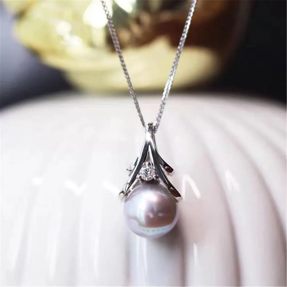

DIY Pearl Accessories S925 Sterling Silver Concealer Beads Jade Pendant Base Empty Support For Women Making Jewelry Gift