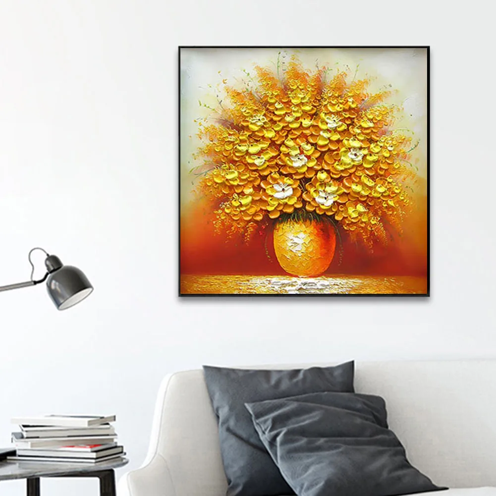 

Diy Diamond Painting The Money Tree Full Diamond Embroidery Flower Vase Of Oil Painting Style Mosaic