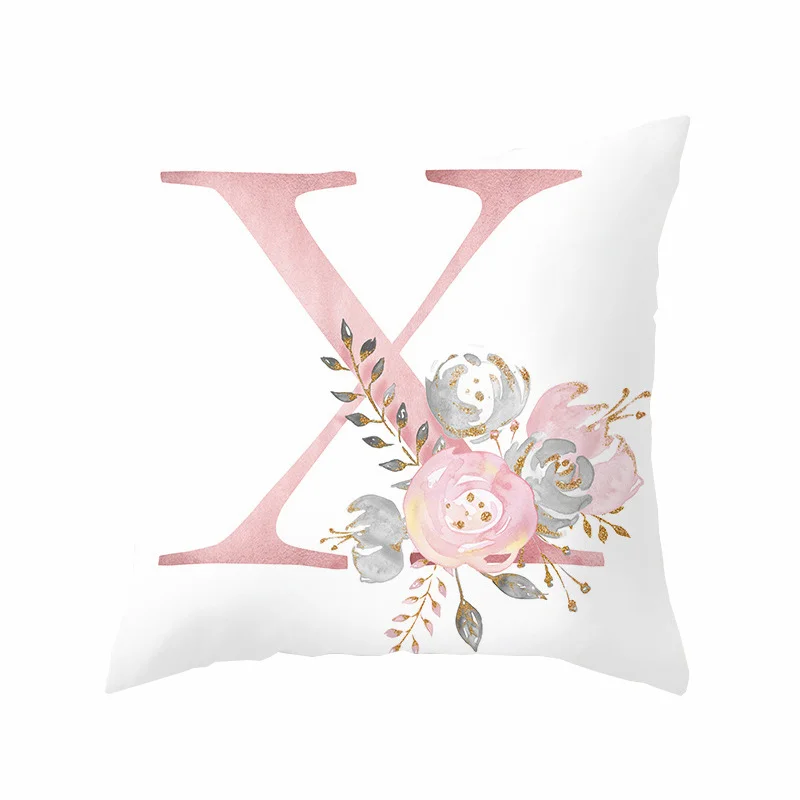 

Pink Letter Cushion Cover Polyester Pillowcase Sofa Cushions Decorative Throw Pillows Cover Car Decorative Pillowcases 45x45cm