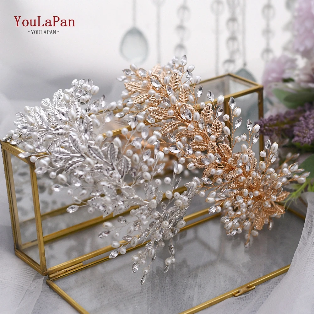 TOPQUEEN HP322 Bridal Headpieces Wedding Rhinestone Hair Accessories Pearl Headband Jewelry Tiara and Crown | Украшения и