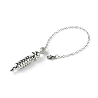 fyjs unique 4 colors spiral shape pendulum for dowsing pendant metal ball chain necklace for party gift