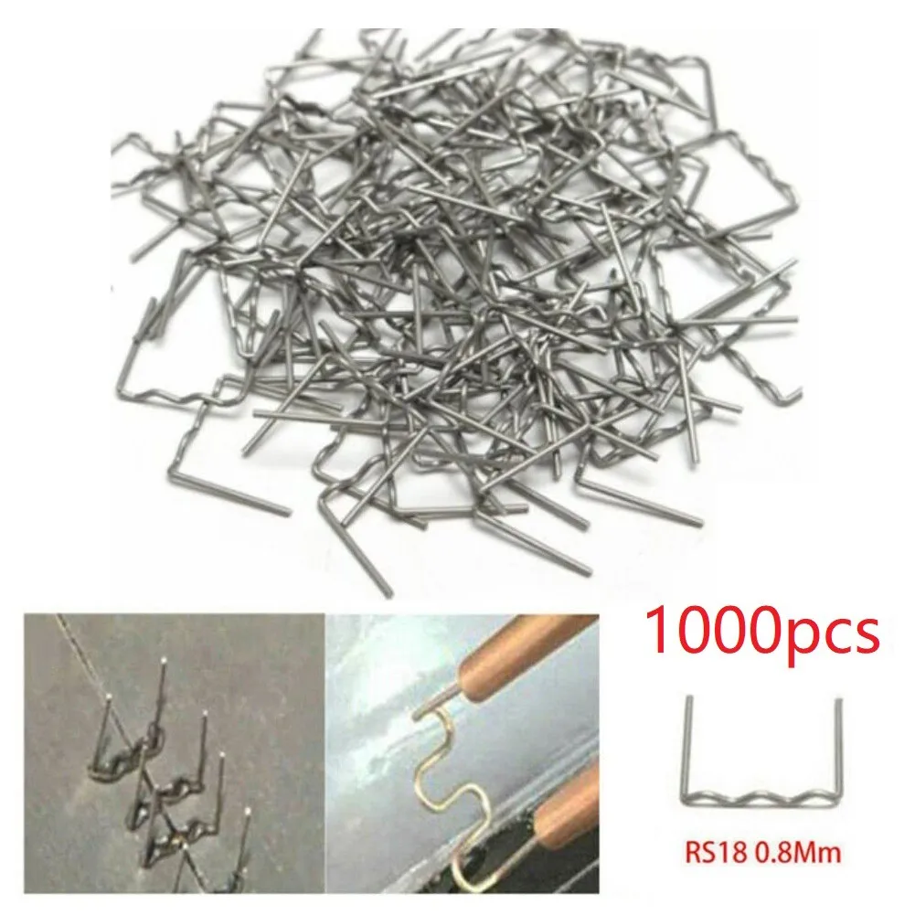 

1000PCS Welding Nails 0.8mm Standard Pre Cut Flat Hot Staple For Plastic Stapler Repair Welder Parts Soldering Welding Supplies