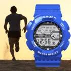 Мужские модные водонепроницаемые цифровые электронные часы с ЖК-дисплеем, с датой, спортивные уличные однотонные спортивные часы с резиновым ремешком # p30, 2021
