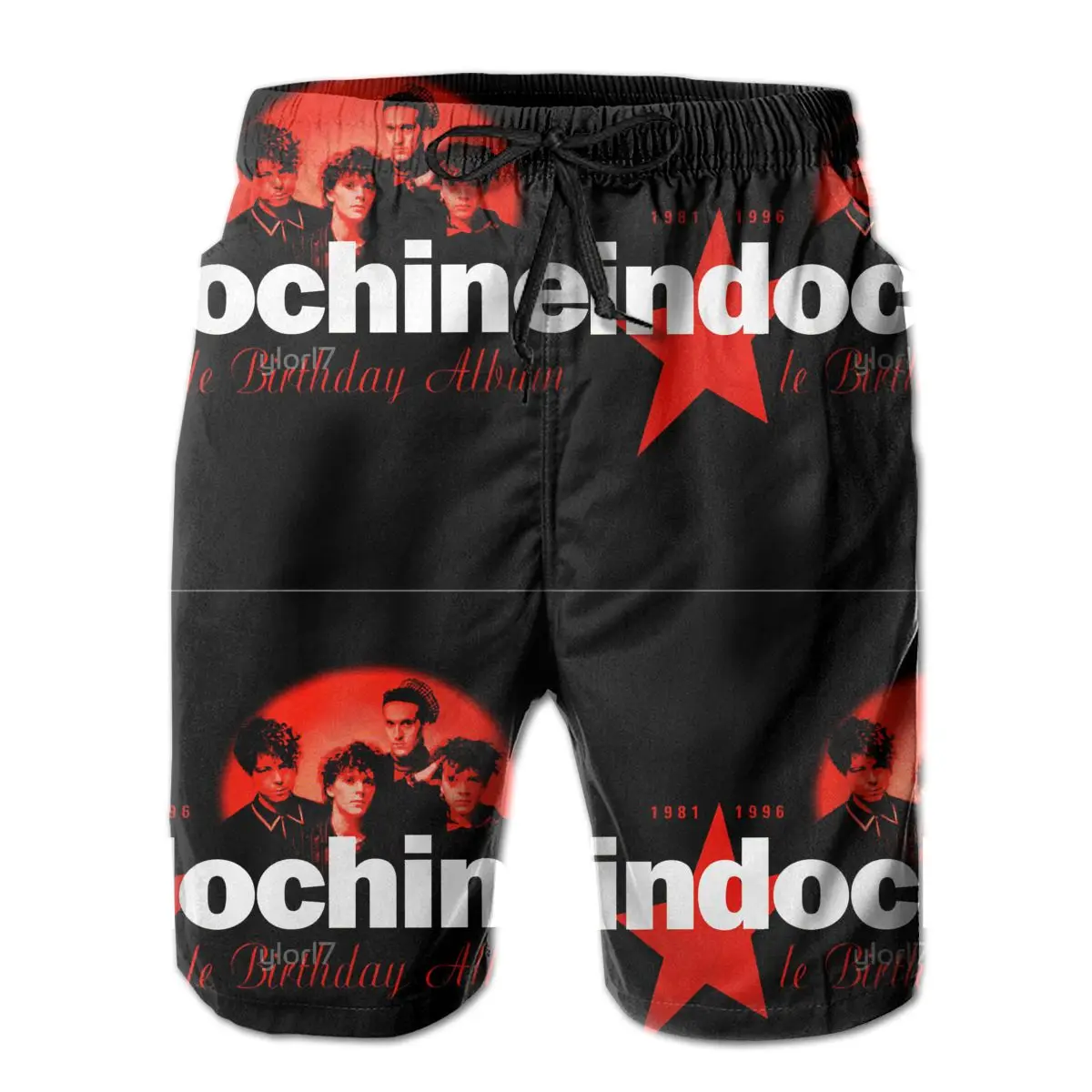 

R145 Loose Indochine Le Birthday Album Short Breathable Quick Dry Humor Graphic Hawaii Pants
