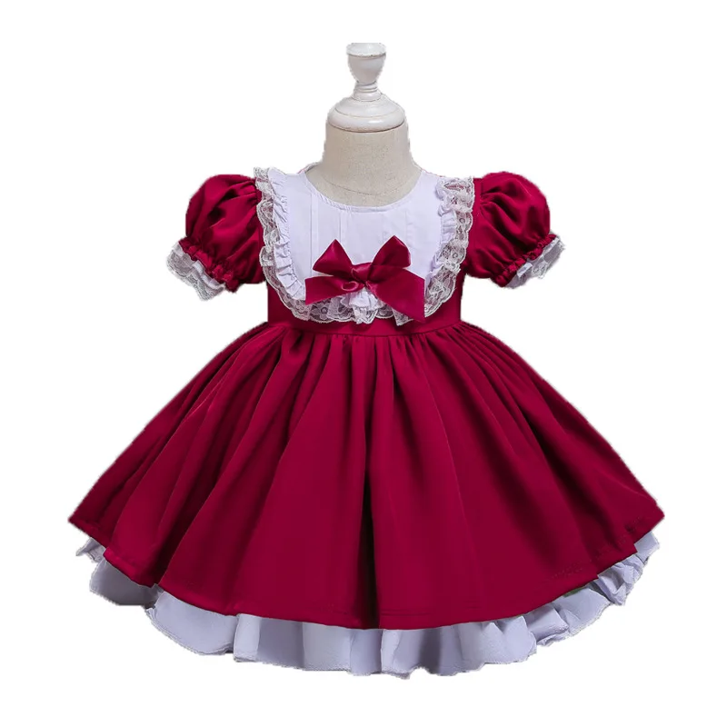 

2020new Girl's Gown Children's Clothing Girls' Princess Dress Baby Birthday Red Wedding Christmas Dress Girl Quality Sweet Dress