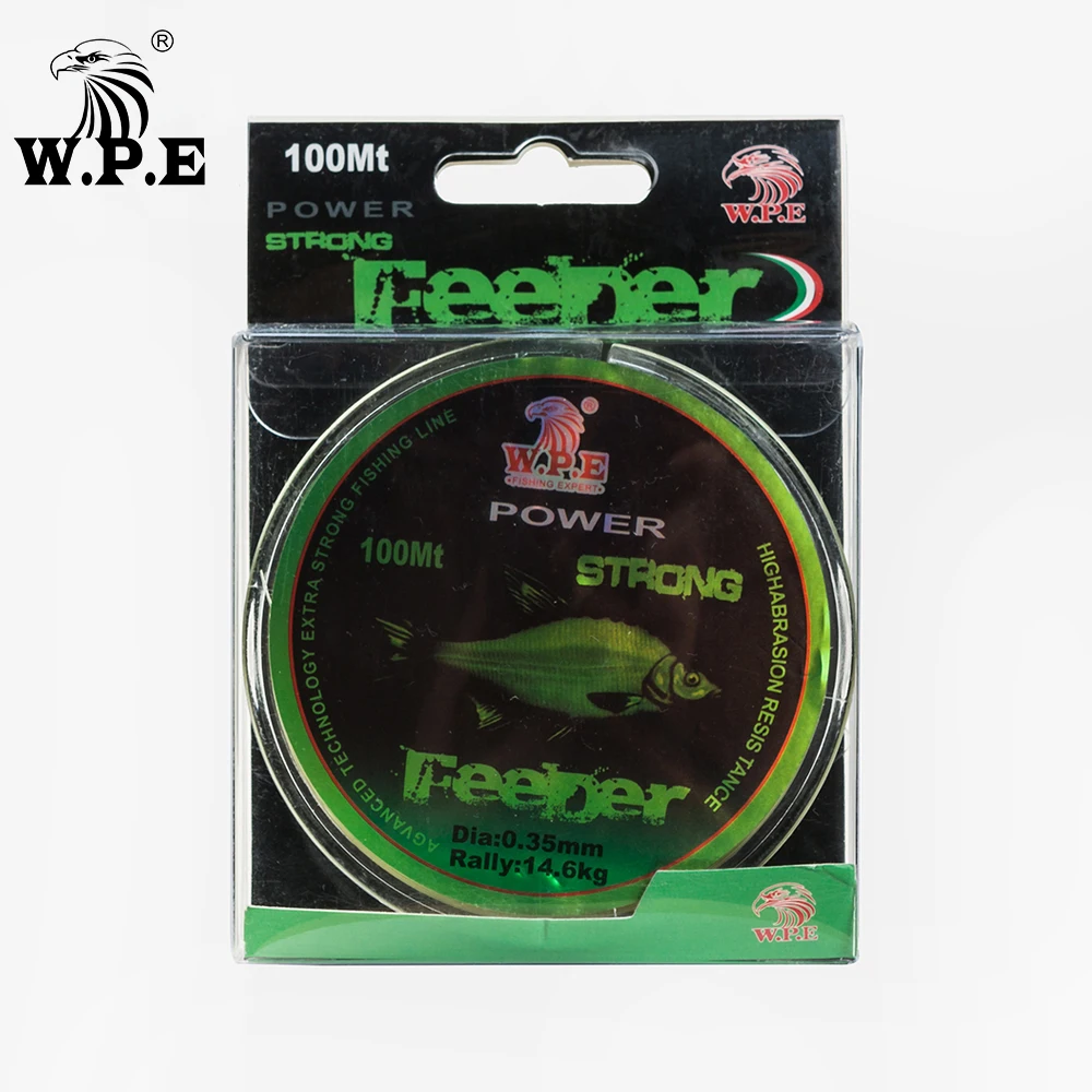 Фидерная нейлоновая рыболовная леска W.P.E 100 м прочная однонитевая 0 20 мм 60 для