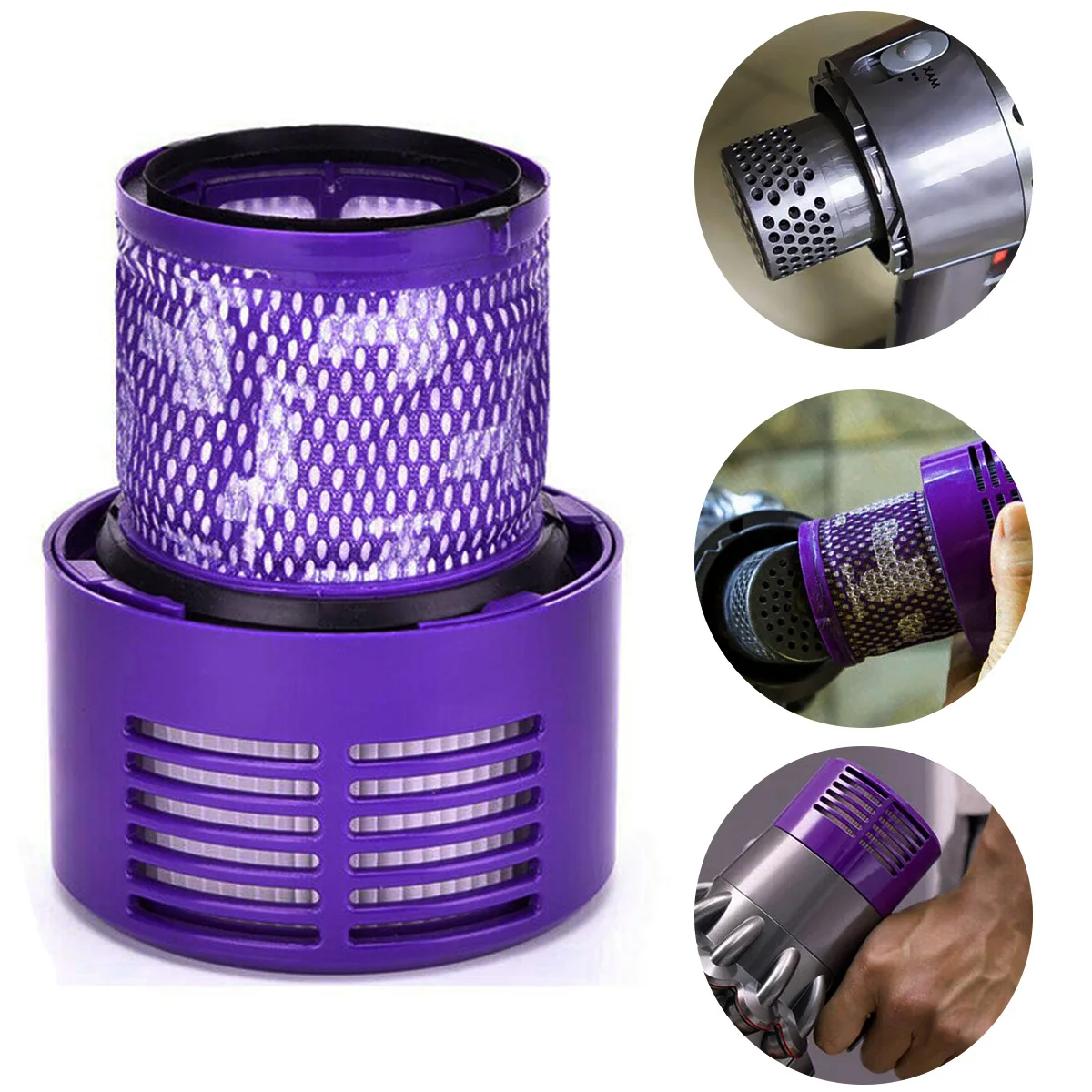 

Washable Filter Replacement Compatible with Dyson V10 SV12 Cordless Vacuum Cyclone Animal Absolute Total Vacuum Cleaner Purple