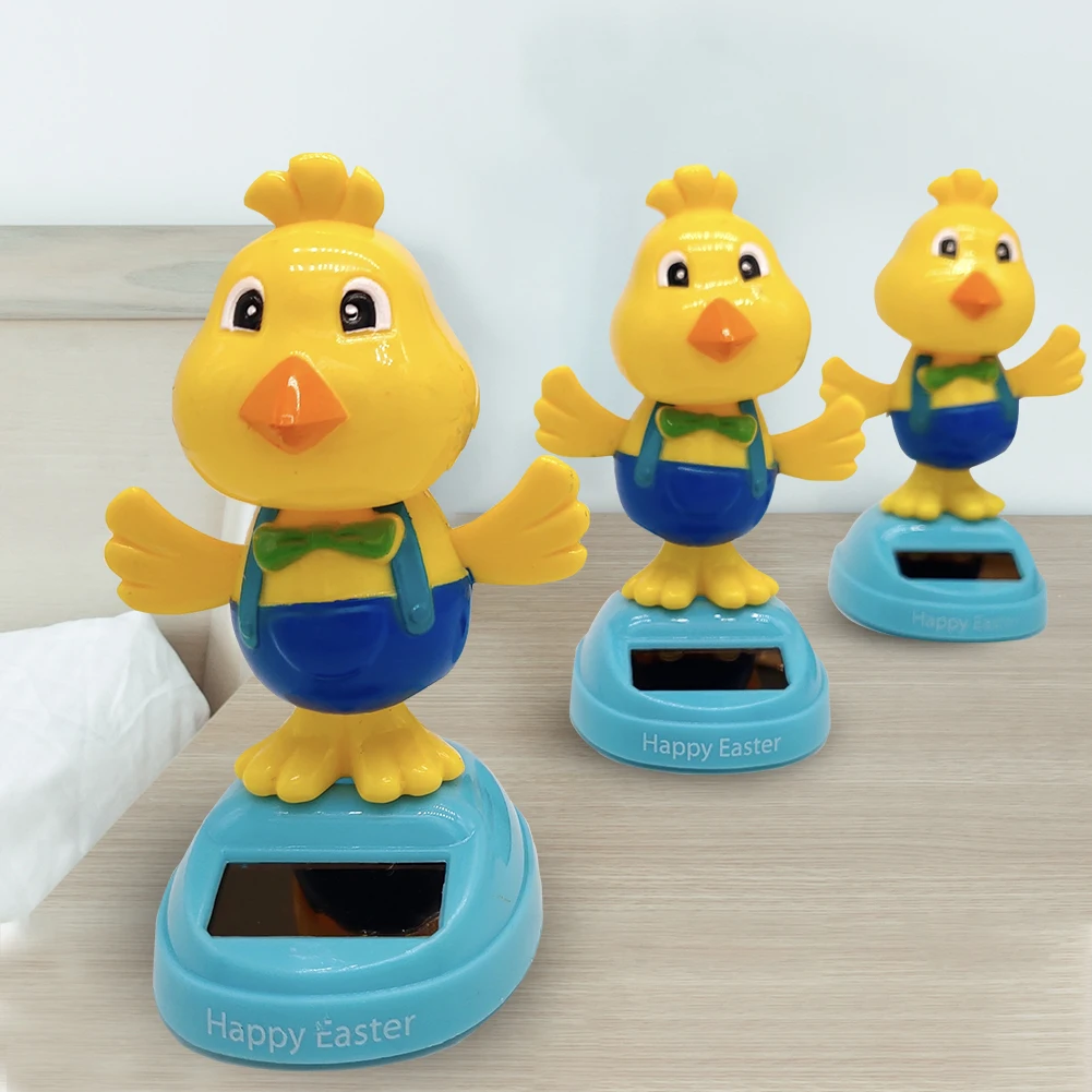 

Solar Shaking Head Doll Solar Swinging Chicken Animated Car Decoration Cartoon Car Plastic Chick Doll Car Interior Kids Toy Gift