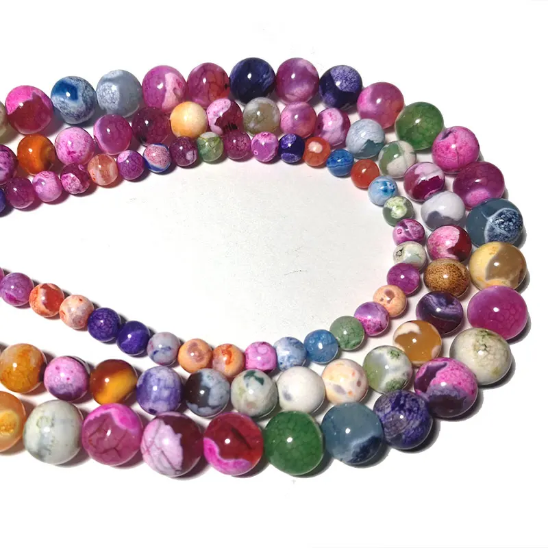 Mix Цвет Агаты Свободные Круглые Бусы из натурального камня для самостоятельного