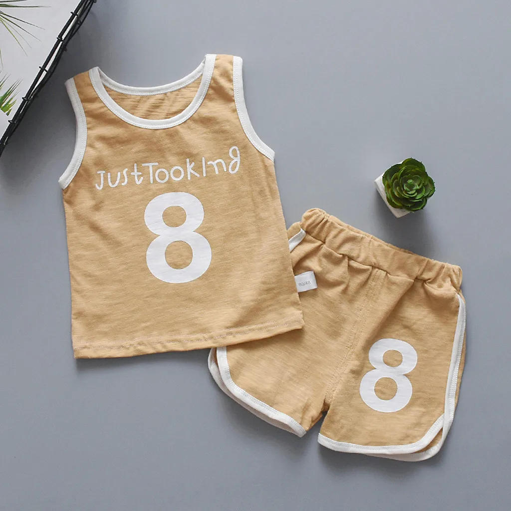 Летняя одежда для маленьких мальчиков и девочек 2020 спортивный костюм Топы с
