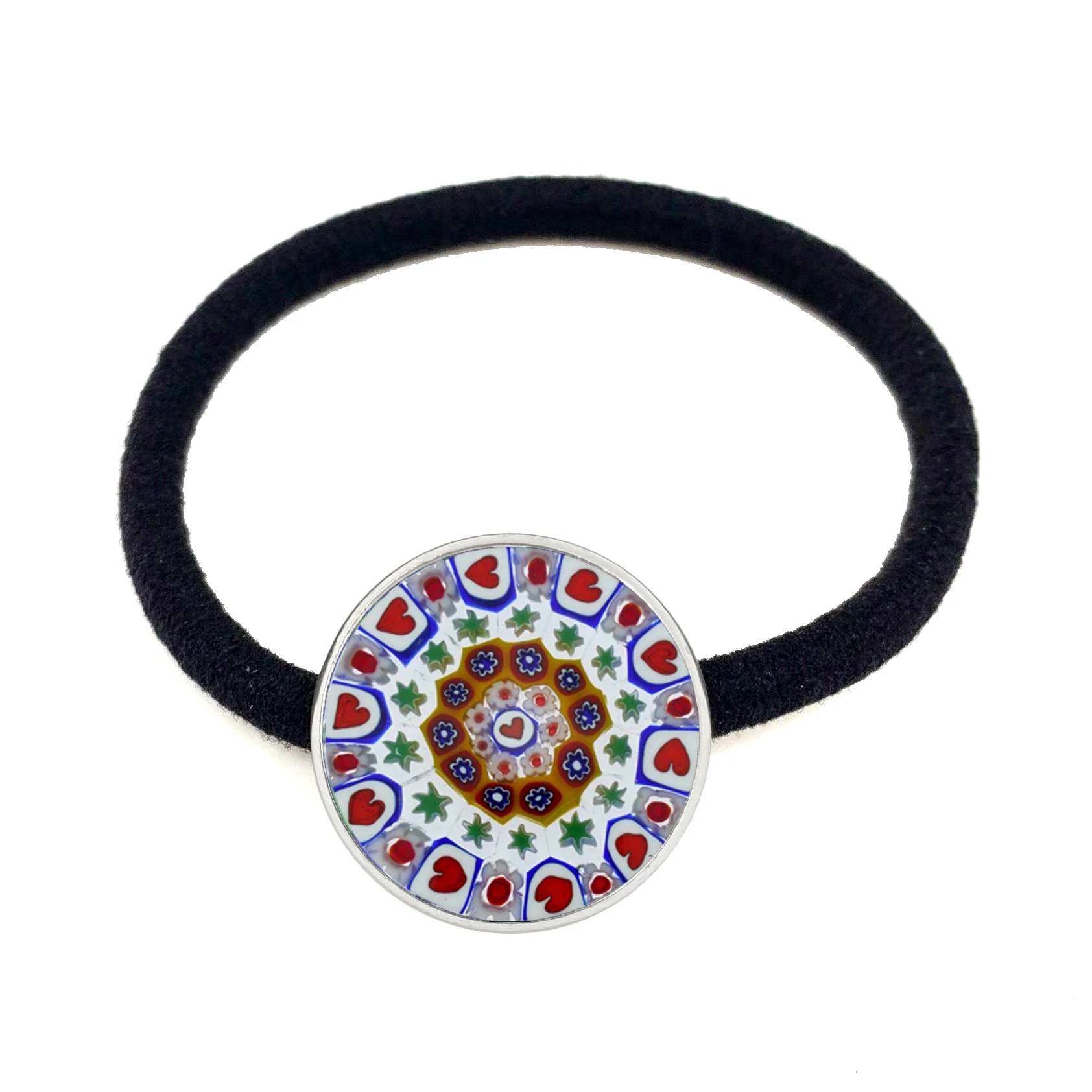 Диадемы для волос Tree Of Life Black с муранским миллефиори стеклянной кабошонной вставкой 20 мм, ювелирные изделия для волос для женщин и девочек, подарок оптом.