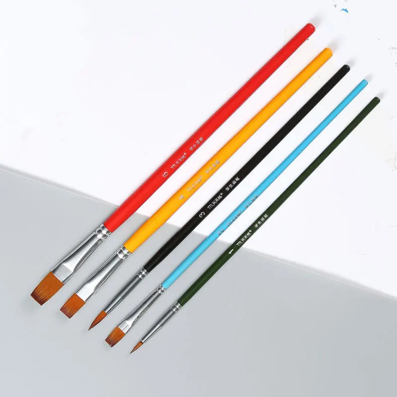5pcs brush 100 мл/бутылка гуашь пигмент Искусство Ручная роспись специальный пигмент школьное искусство специальная краска великолепный гуашь пигмент 42 цвет optiona - Цвет: 5pcs brush