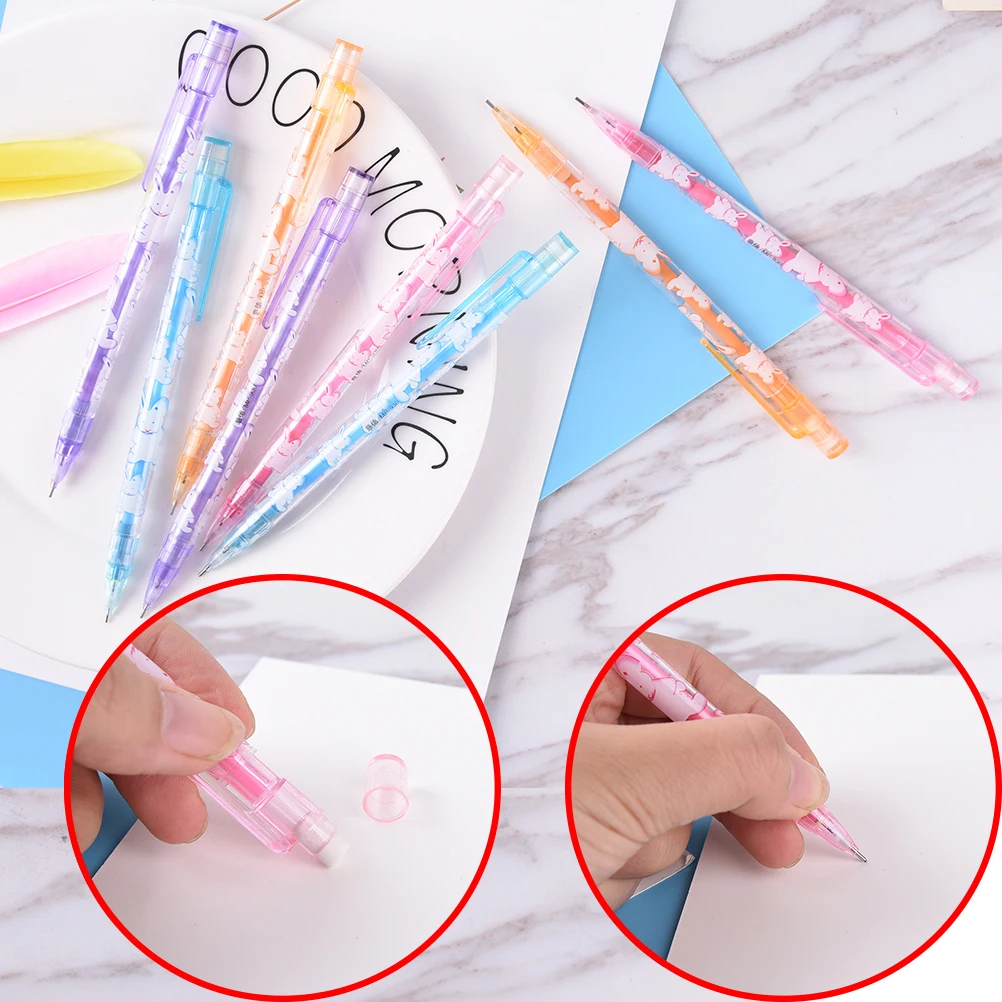

3PCS 0.5/0.7MM Cute Kawaii Plastic Mechanical Pencils Lovely Animals Automatic Pen For Kids Korean Stationery