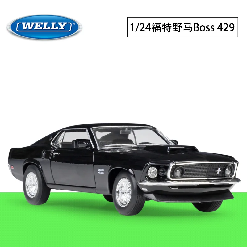 

Оригинальная коллекция моделей автомобилей WELLY 1:24 1969 Ford Mustang Boss 429 из сплава для детских подарков, популярные игрушки.