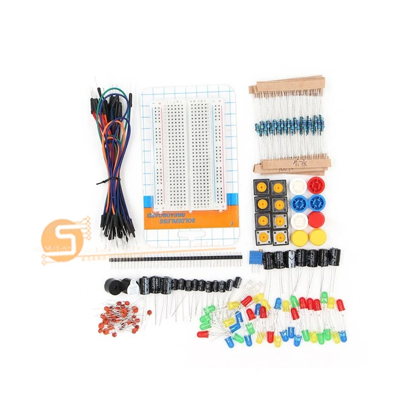 1 комплект компонентов стартовый макетная плата 400 точек + 30 перемычек резисторов