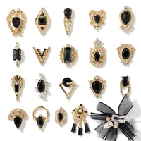 hnuix 1 high end luxury black zircon crystal gem rhinestone zircon pendant alloy gold art jewelry fashion jewelry