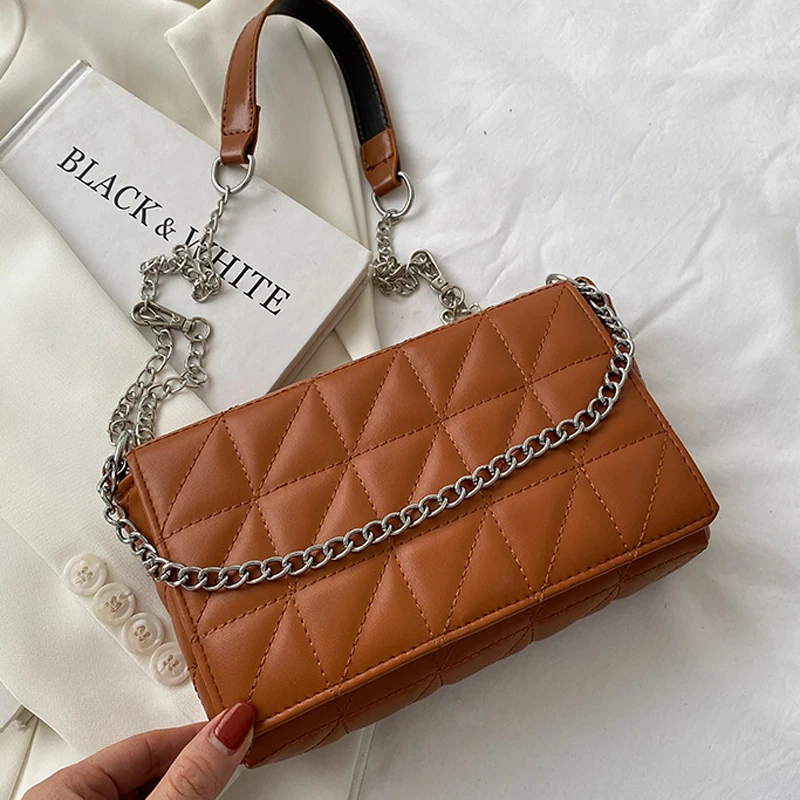 

Crossbody Bags For Women Chain Strap 2021 Fashion Plaid Shoulder Bag Designer Handbags And Purses Casual Ladies Crossbody Bags