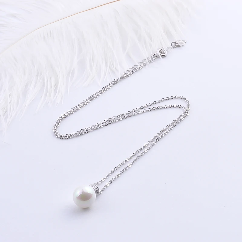 Большие круглые жемчужные ожерелья в виде ракушки из стерлингового серебра 925