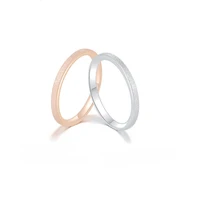 2mm stainless steel scrub thin ring simple rose goldgoldsilver color wedding rings for women couple fashion jewelry gift