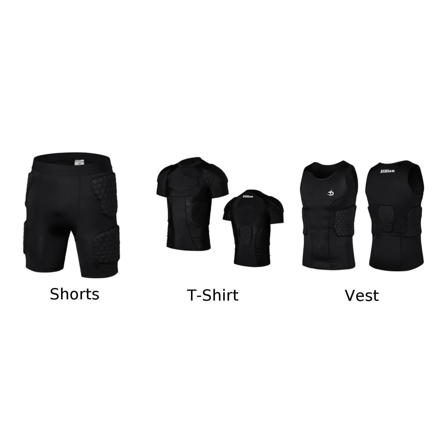

Men's Anti-collision Quick Dry Training Compression Padded Vest T-shirt Shorts Ice Cool Nylon, Spandex, Polyester