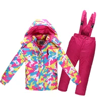 olekid 30 degrees children winter ski suit waterproof plus velvet warm girl jacket coat 4 14 years boy cotton overalls snowsuit