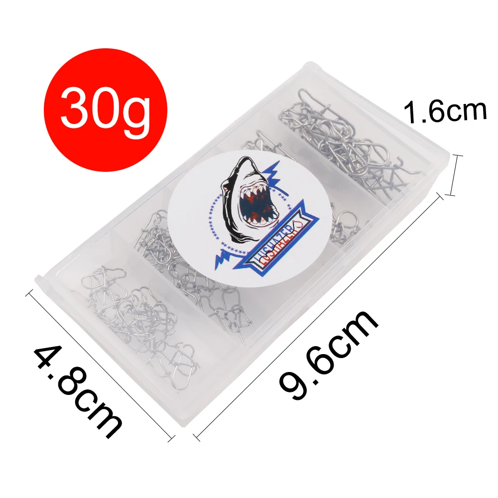Фото 100pcs/set LUSHAZER Fast Clip Lock Fishing Connector Stainless Steel Safety Pin Swivel Fishing Tackle Tool for Lures Fishhooks №4