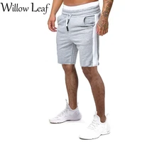 willow leaf summer men running jogger fitness shorts breathable gym sports workout short pants male solid grey black white