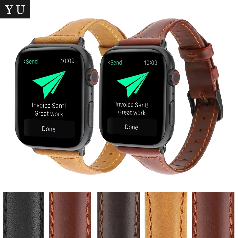 Ремешок Т образный для Apple Watch 38/40/42/44 мм кожаный браслет iWatch Series 5 4 3 2 1|Ремешки