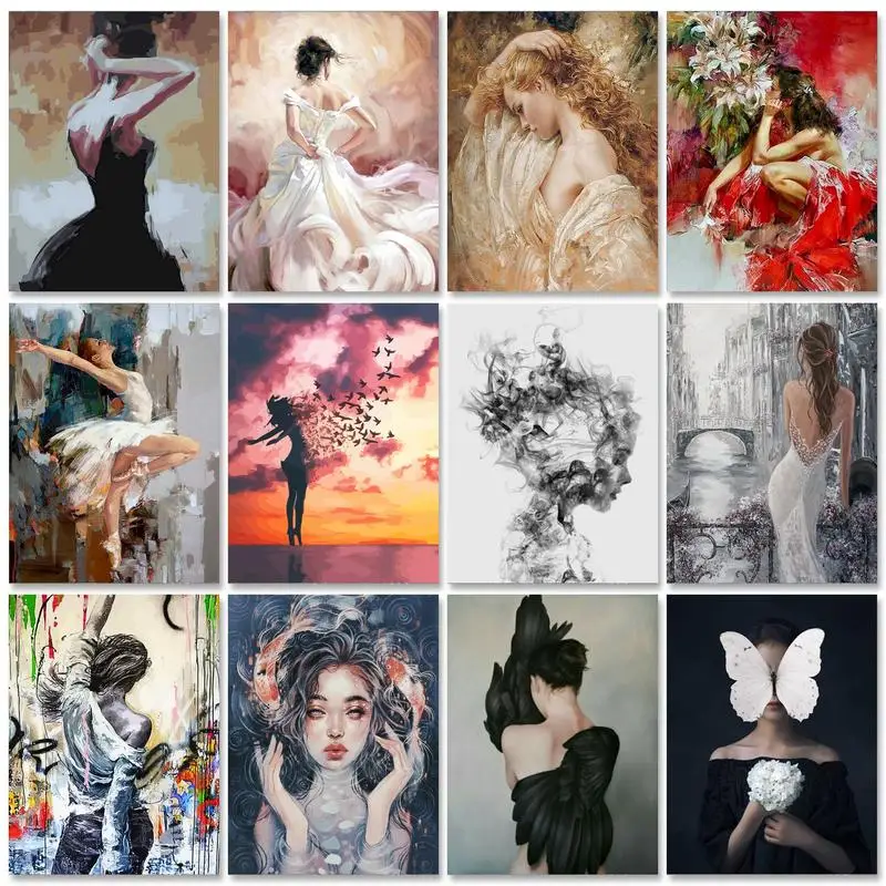 

Coloring Painting By Numbers For Portrait Adult DIY Unframe Paint Handpainted Gift Acrylic Paint By Numbers Girl Home Decor