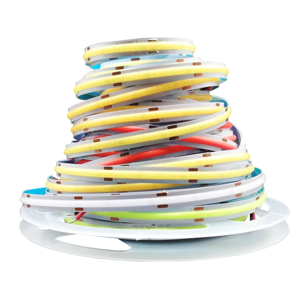 

COB LED Strip Light 384LEDs High Density Flexible SMD3014 Linear Ribbon Dimmable Red Green Blue Warm Nature/Cool White DC12V 24V