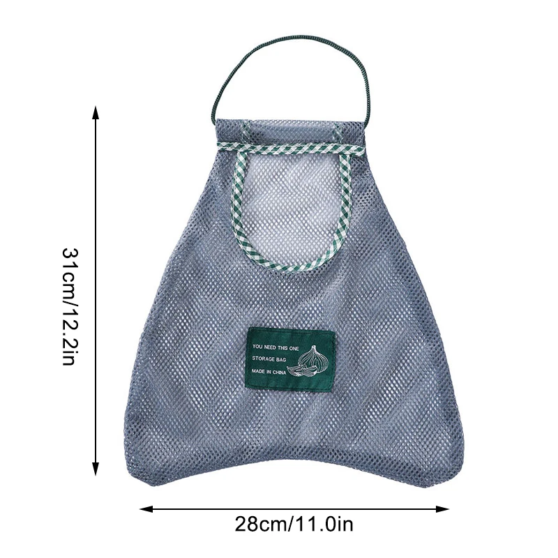 

2pcs Hangable Storage Bag Breathable Fruit Vegetable Storage Mesh Bag Kitchen Garlic Hanging Bag Portable Storage Pouch G