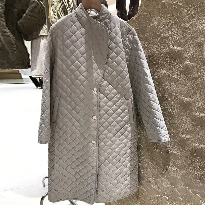 

YourSeason Fashion New Oversize Long Ladies 2021 Winter Jacket Solid Color Women Tie Button Home Parkas