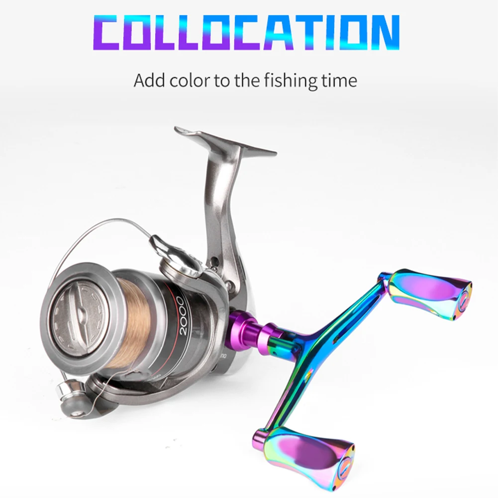

Fishing Reel Handle Dual Arm Aluminum Alloy Metal Rocker Arm Replacement Spinning Reel Handle Grip Fishing Tackle Accessories