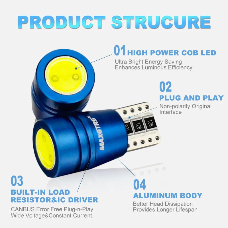 5 шт. Автомобильные светодиодные лампы Canbus T10 W5W 168 194|car door led light|car reading lightcar light |