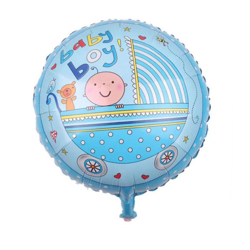 18-дюймовый Baby Shower Пол раскрыть Фольга воздушный шар Дети 1st День рождения Фольга воздушные шары для мальчиков и девочек, в первую очередь предметы для украшения дня рождения