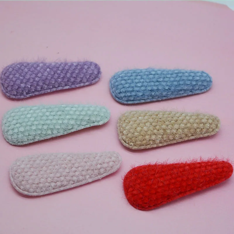 36 шт./лот 6 см Пушистый фетровый мягкий зажим для волос с аппликацией DIY ручной