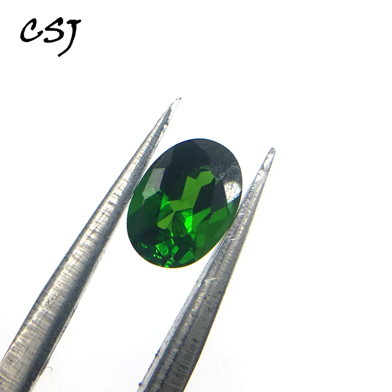 Натуральный хром CSJ диопсид незакрепленный драгоценный камень овальной огранки