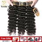 Перуанпряди волос с глубокой волной, 3 и 4 пучка, сделка, не Реми, 100% натуральные человеческие волосы, вьющиеся волосы, наращивание для африканских женщин