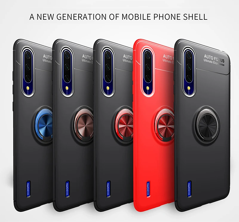 MAKAVO для Xiaomi Mi A3 чехол с кольцом-держателем Мягкий силиконовый матовый чехол-накладка для Xiaomi Mi A3 чехол для телефона s